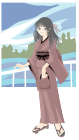 和風着物の女の子（普通の等身）