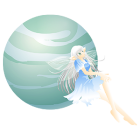 妖精と星線なし青緑系 妖精と星線なし青緑系