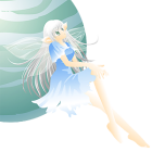 妖精と星カット線なし青緑系