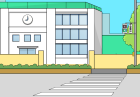 背景・学校・横断歩道3