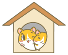 ハムスターのキャラクターイラスト巣箱から ハムスターのキャラクターイラスト巣箱から