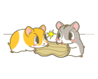 ハムスターのキャラクターイラスト落花生とライバル