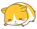 ハムスターのキャラクターイラストお昼寝中