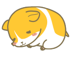 ハムスターのキャラクターイラストお昼寝中２