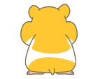 ハムスターのキャラクターイラスト後姿