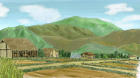 村の風景手描き手塗りアナログ風１