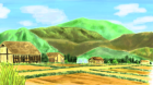 村の風景手描き手塗りアナログ風３