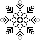 雪の結晶ブラシのフリー素材3