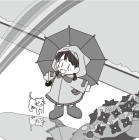 白黒イラスト0904梅雨、雨上がり