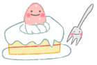 絵本手描き風？イラスト素材ケーキとフォーク