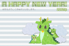 2012年辰（竜）年年賀状テンプレート切絵風a