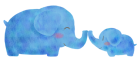手描きタッチなゾウさん親子5