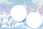 午年年賀状テンプレートファンタジー6