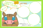 猪・亥・2019年・年賀状・テンプレート・フレーム3