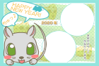 ねずみ・子・2020年・年賀状・テンプレート・フレーム2