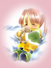 イノシシと女の子b携帯用待ち受け画像