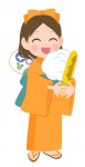 浴衣と綿あめと焼きとうもろこしと女の子