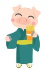 浴衣とフライドポテトと子ぶた