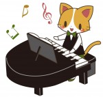 ピアノを演奏する猫