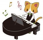 ピアノを演奏する猫